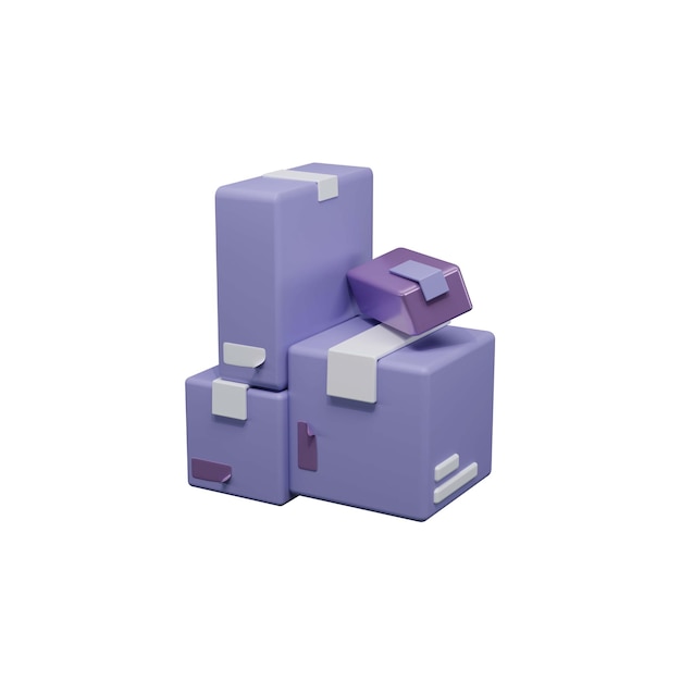 Lila 3D-Online-Shop-Symbol