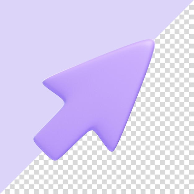 Lila 3D-Pfeil-Cursor-Symbol auf Lavendel-Hintergrund