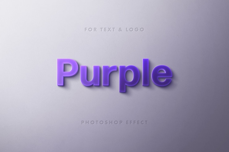 PSD lila 3d-text-effekt