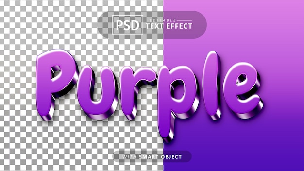 PSD lila 3d-texteffekt editierbar