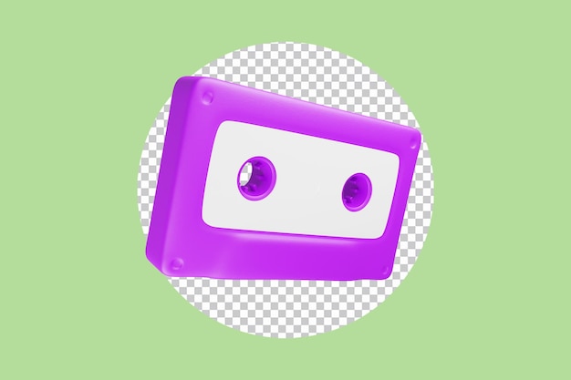 Lila Audiokassette 3D-Symbol png.