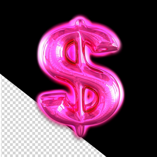 Lila aufblasbares 3D-Symbol mit Glanz
