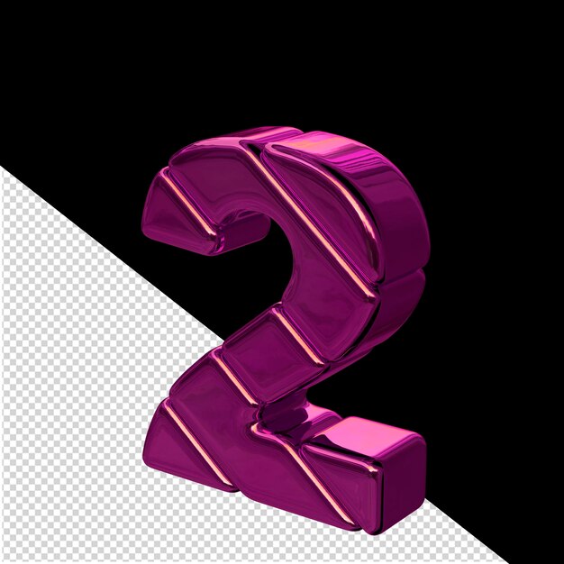 Lila diagonale Blocksymbolansicht von links Nummer 2