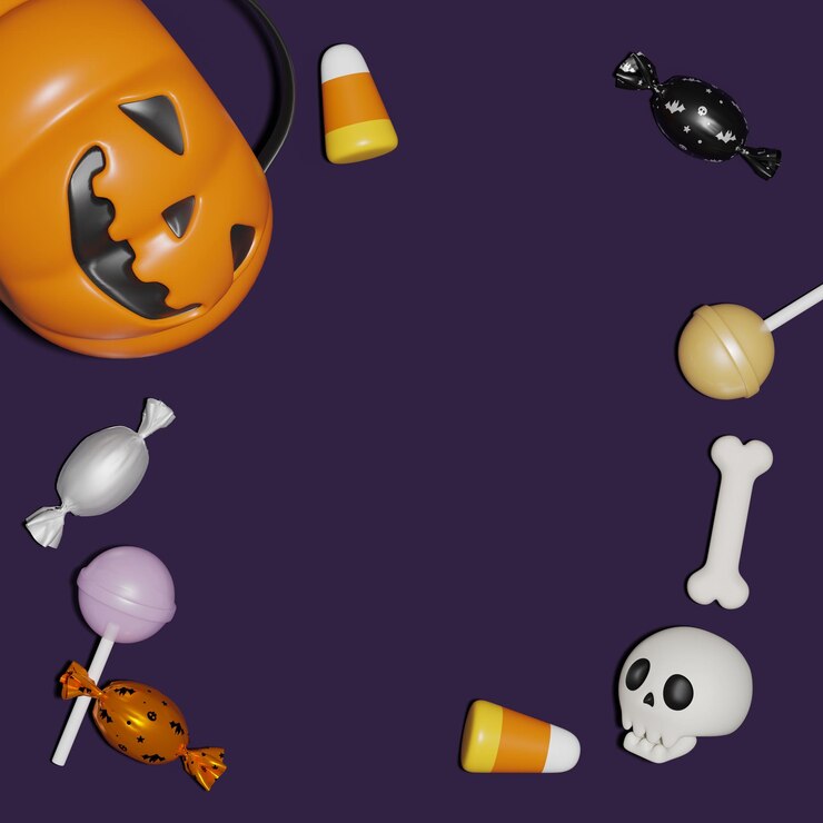 PSD lila farbe halloween süßigkeiten hintergrunddesign