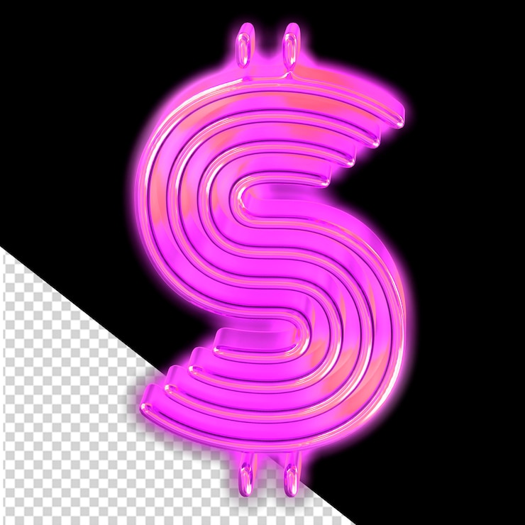 PSD lila leuchtendes symbol