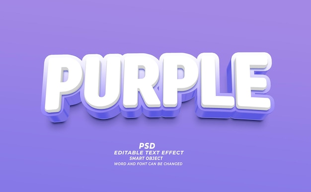 Lila PSD 3D-bearbeitbare Texteffekt