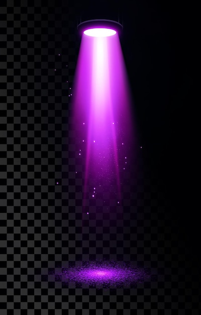 Lila Spotlight mit weißem Licht auf durchsichtigem Hintergrund