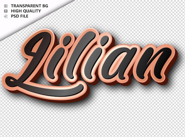 Lilian typographie text bronze schwarz psd durchsichtig