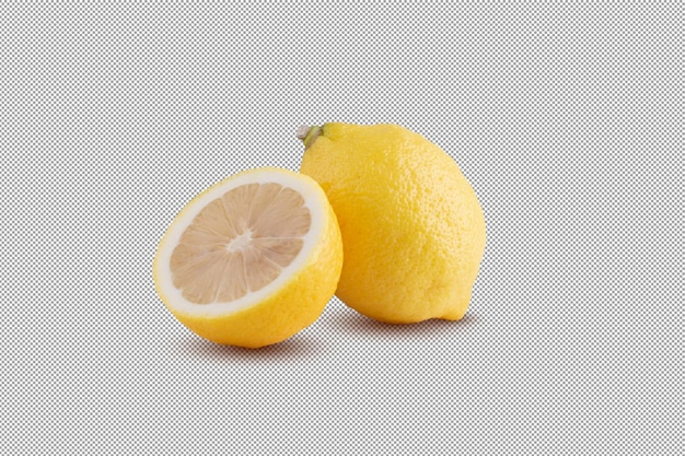 Limão amarelo isolado em fundo alfa