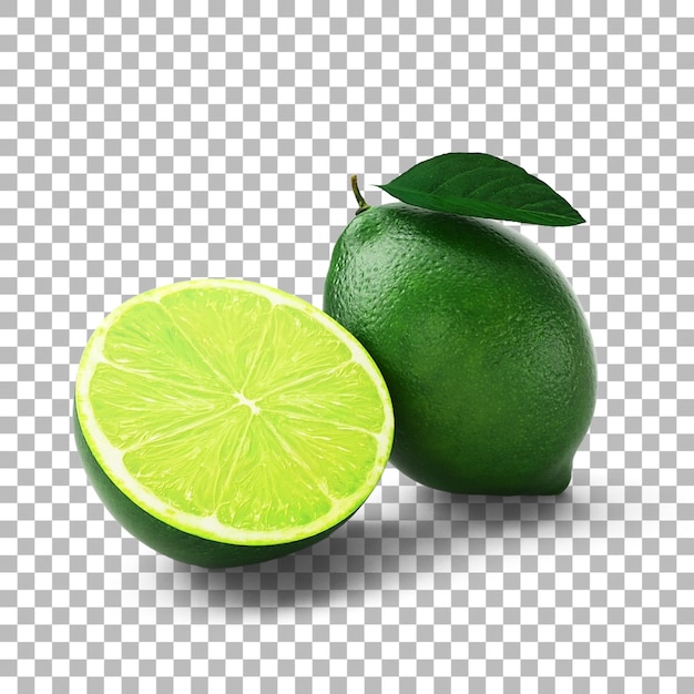 Limão verde fresco com folha para o seu design de ativos