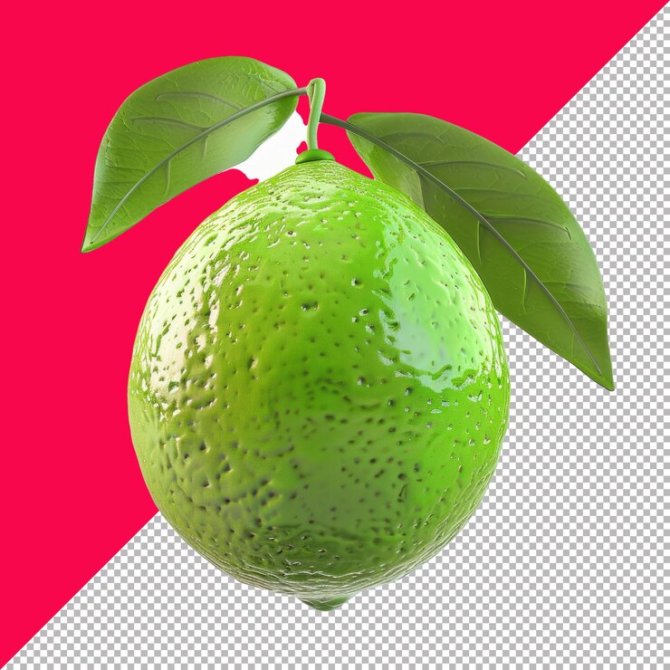 PSD lime 3d aislado hace que el fondo sea transparente png psd