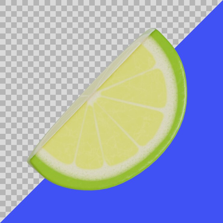PSD lime affettato stilizzato 3d