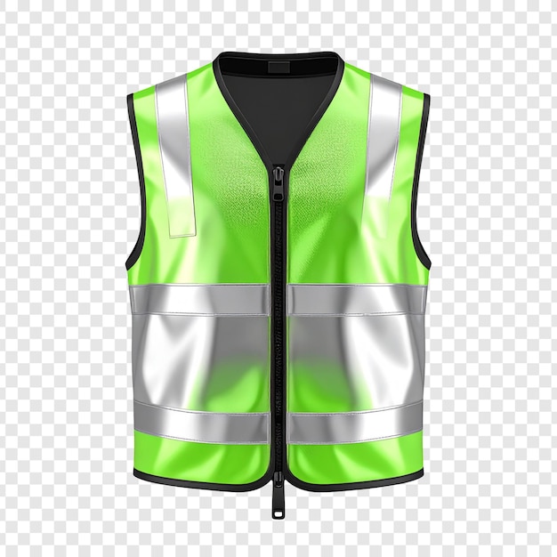 Lime green safety vest with reflective panels isolated