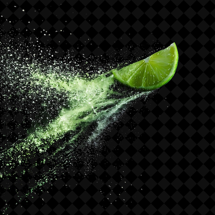 PSD lime juice squirt con clear greenish flui png creative neon effect collezioni y2k