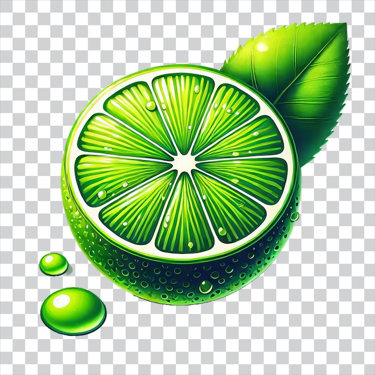 PSD limes frescas con un vector aislado de hojas verdes vibrantes descarga gratuita