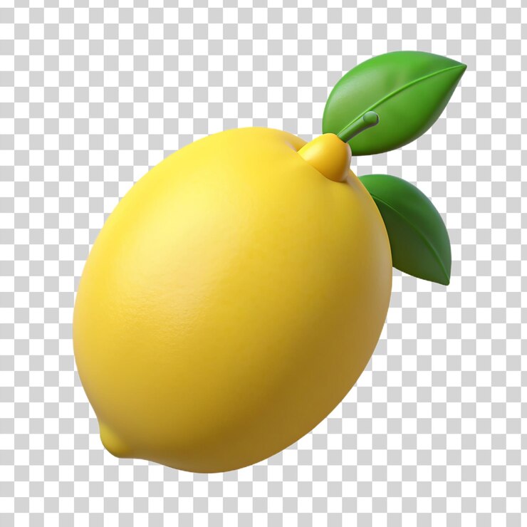 PSD limón 3d aislado en un fondo transparente