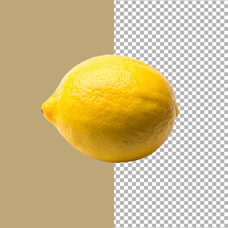 Un limón amarillo vibrante aislado sobre un fondo transparente