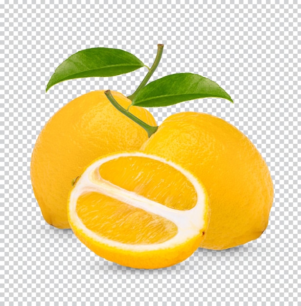 Limón fresco con hojas aisladas PSD Premium