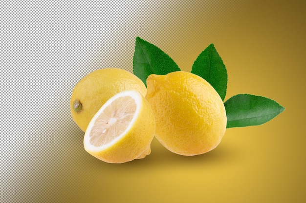 Limone giallo isolato su sfondo alfa