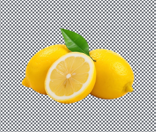 Limone naturale e fresco isolato su sfondo trasparente