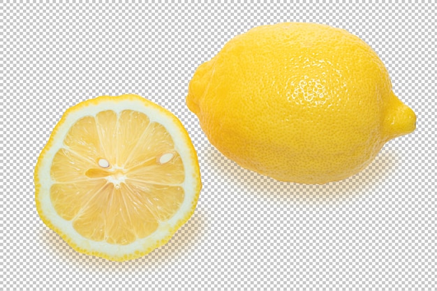 Limones amarillos aislados en transparente