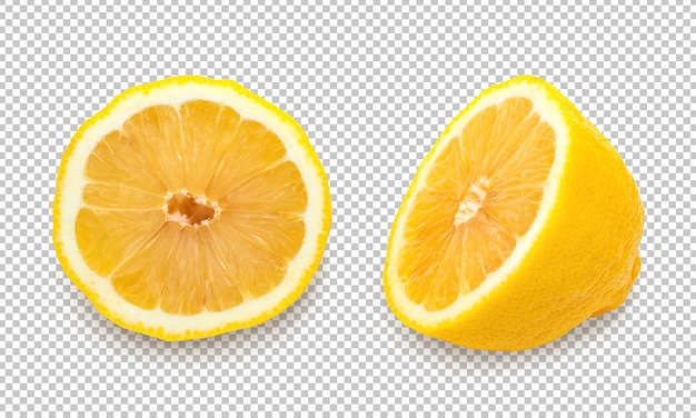 Limones amarillos sobre fondo de transparencia aislado