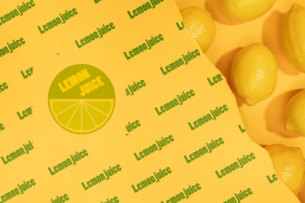 PSD limones saludables con maqueta