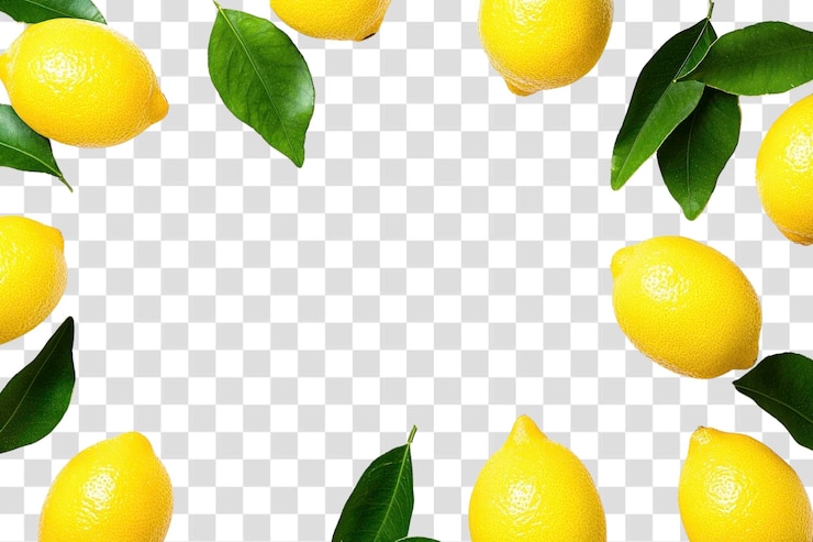 PSD limoni veri con foglie sullo sfondo, foglie, frutti