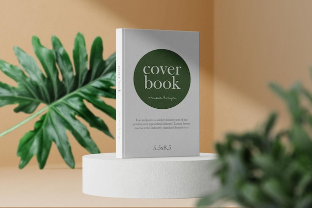 Limpe a maquete de 5,5 x 8,5 do álbum de fotos mínimo em um bloco com folhas