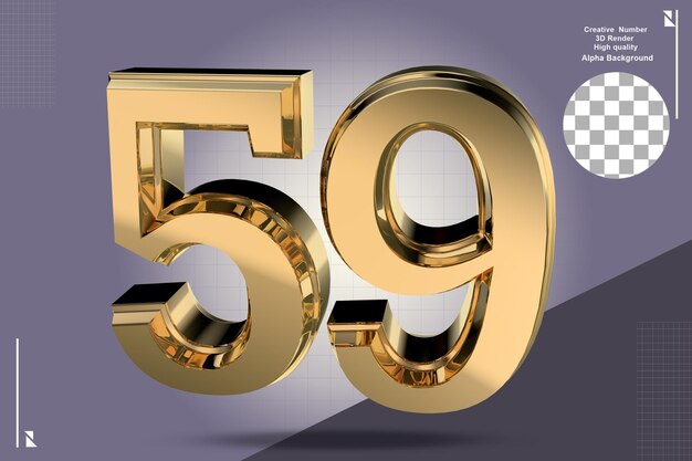 PSD limpiar oro 3d numero 59