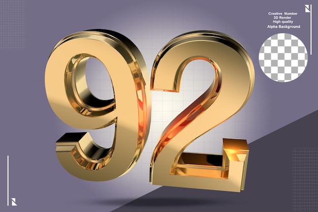 PSD limpiar oro 3d numero 92