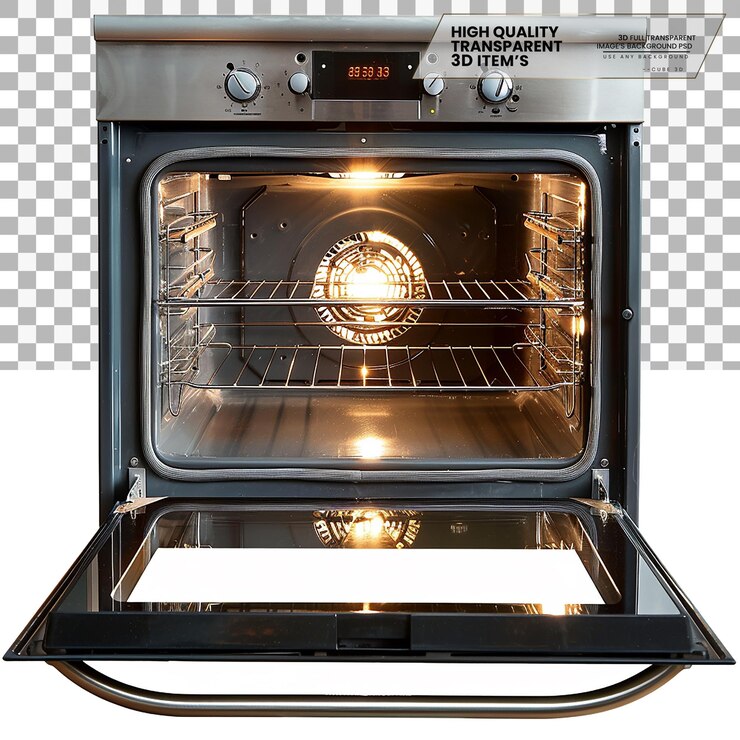 PSD limpieza de horno solución utilizada para la limpieza del interior sobre un fondo transparente