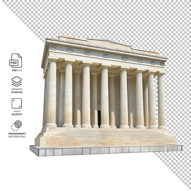 Lincoln Memorial Washington DC USA isoliert ohne Hintergrund