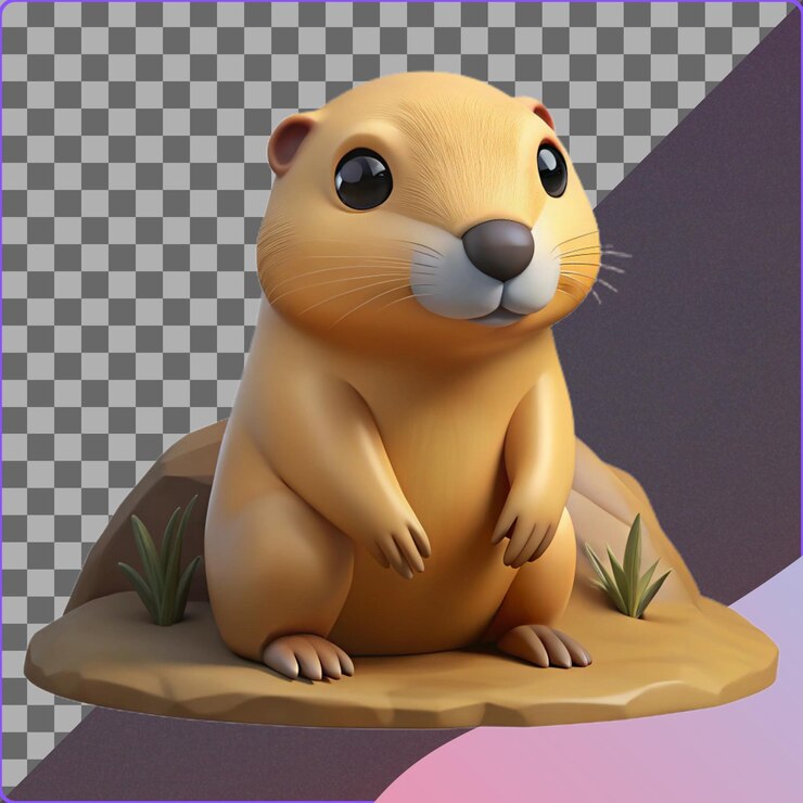 PSD la linda ardilla de dibujos animados en 3d