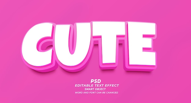 Linda chica 3d efecto de texto editable PSD plantilla de photoshop