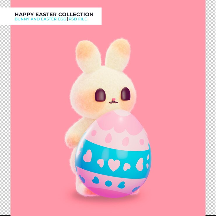 PSD linda colección de elementos del feliz día de pascua para los medios