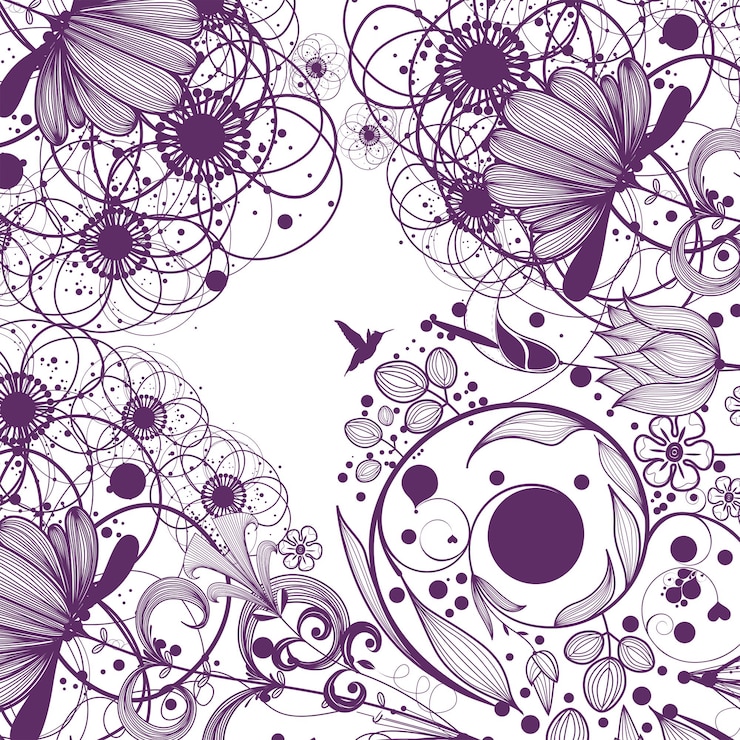 PSD linda ilustração de flor para fundo