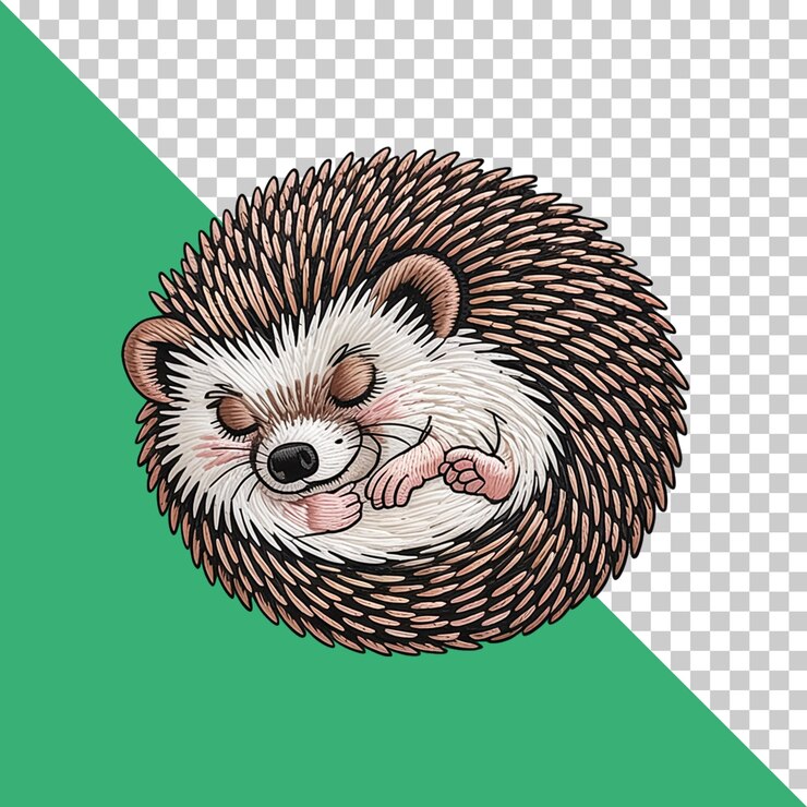 PSD la linda ilustración del erizo durmiente