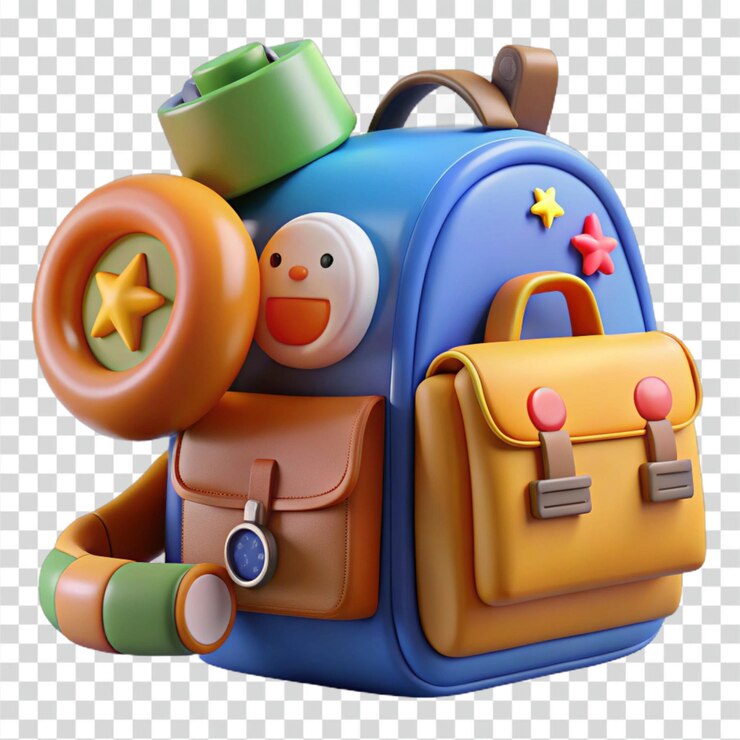 PSD la linda mochila de dibujos animados