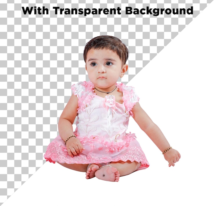 PSD la linda niña bebé de desi india png psd aislada en un fondo transparente