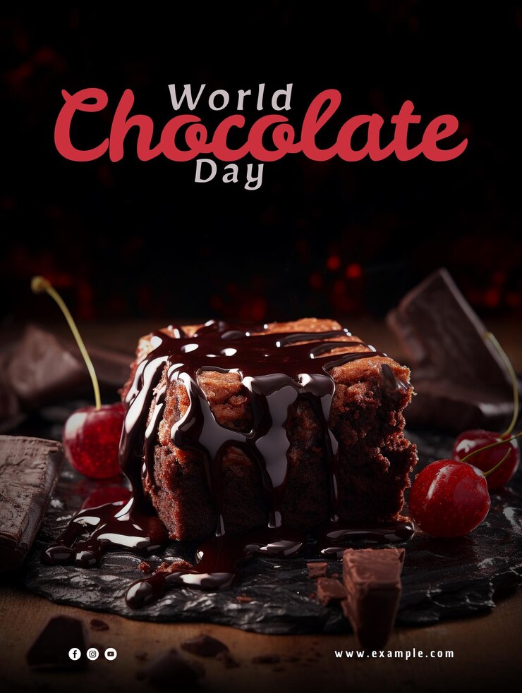 Linda plantilla PSD para el día del chocolate Diseños adorables y encantadores para una dulce celebración