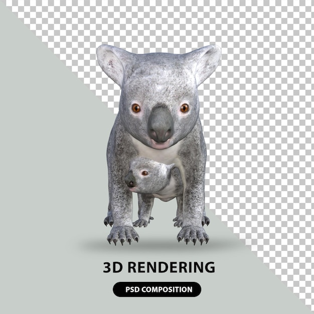 linda representación 3d de koala