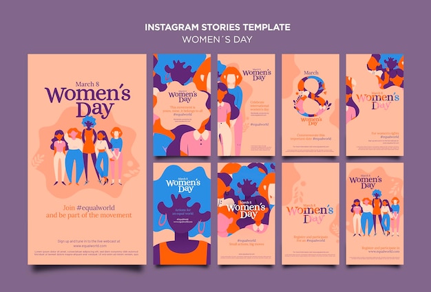 PSD lindas histórias do instagram do dia das mulheres