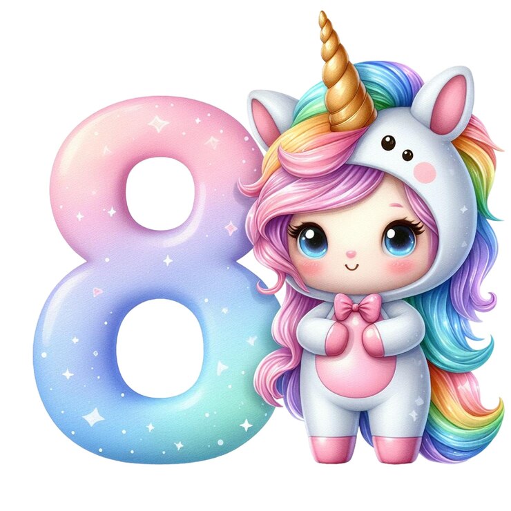 PSD un lindo alfabeto de unicornio