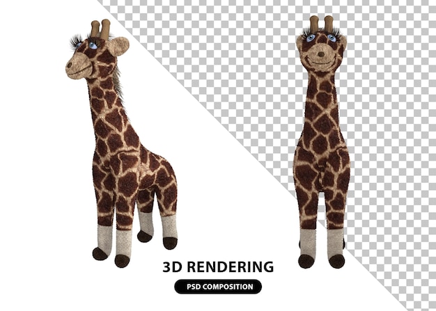 lindo animal de peluche 3d renderizado