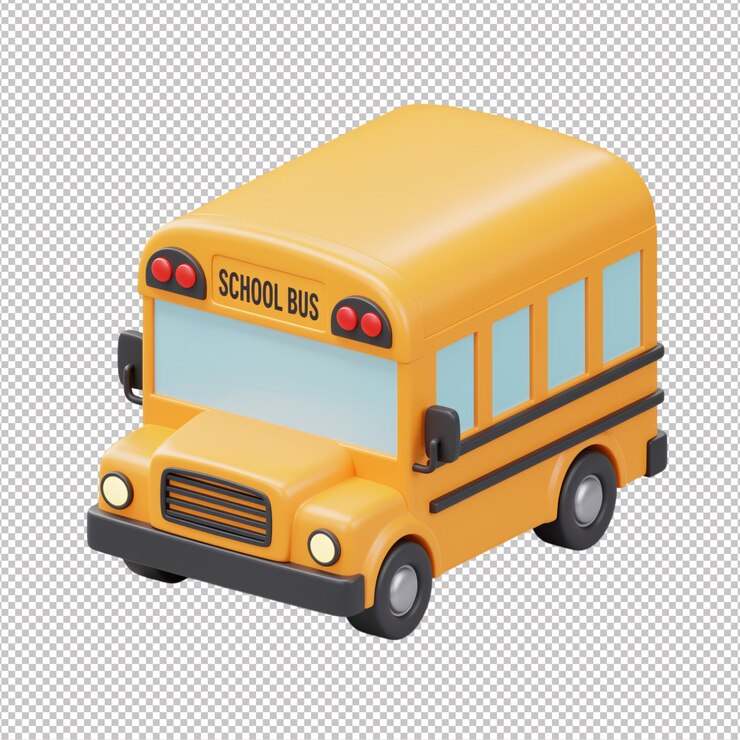PSD el lindo autobús escolar en 3d