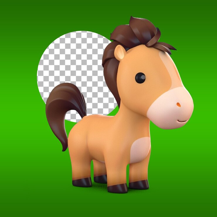 PSD lindo caballito de juguete para niños adecuado para el diseño de elementos