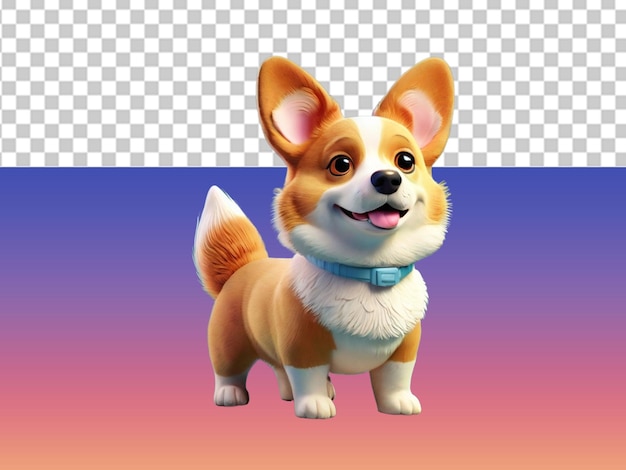 Un lindo cachorro animado en 3D con fondo transparente PNGquot