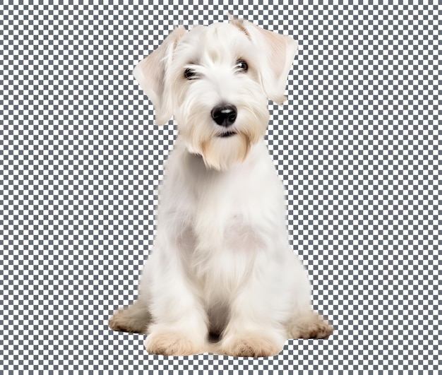 Lindo cachorro da raça Sealyham Terrier isolado em fundo transparente