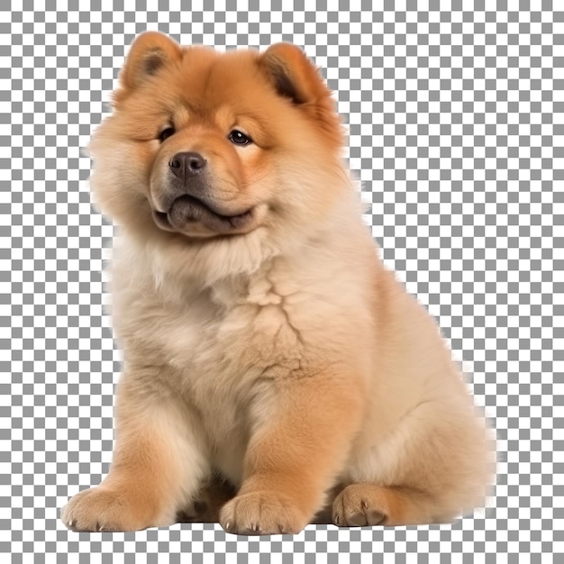 PSD lindo cachorro de perro chow chow aislado sobre fondo transparente